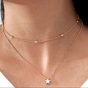 Layered Gold Star Necklace